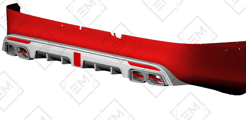 Carbon Fiber BRS Style LED Rear Diffuser for the Mercedes S63 AMG Prea Facelift W222 (2013-2016)