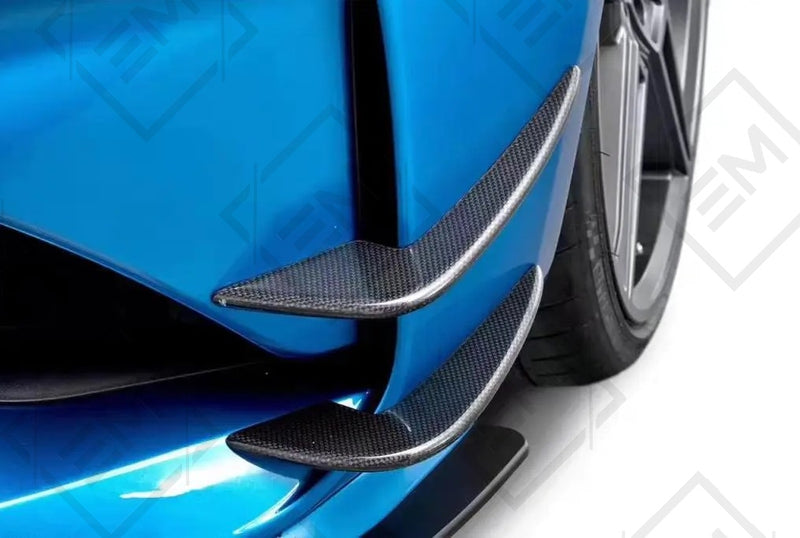 Carbon Fiber AC Style Front Bumper Canards for the BMW M2 F87 N55 (2015-2018)