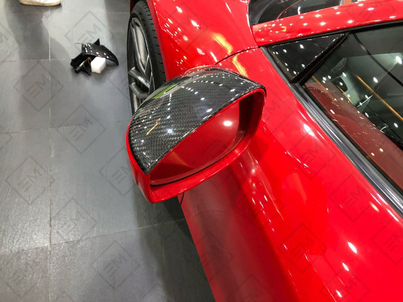 Carbon Fiber Mirror Caps Add On for the Ferrari 458 Italia - Spider (2009-2015)