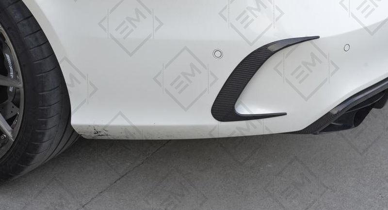 Carbon Fiber Rear Bumper Trim for the Mercedes CLS 63 AMG Facelift W218 Sedan (2014-2017)
